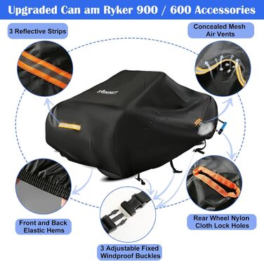 Чохол для тримака мотоцикла Trike, водонепроникний, 420D Oxford, Honda Trike Shelter (Ryker)