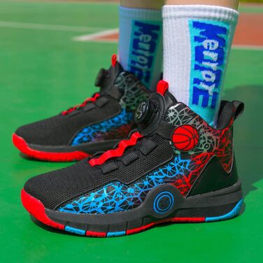 Баскетбольні кросівки Anti Rutsch High Top: легкі, дихаючі, зелені (40 EU, вузька ширина, чорний/синій)