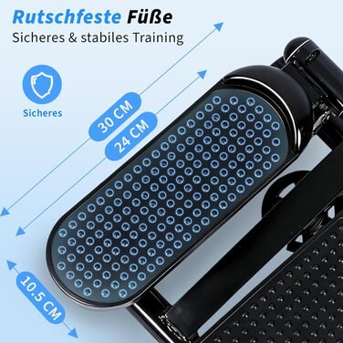 Міні степер 2-в-1 з тросами та LCD-дисплеєм для дому - регульований опір, фітнес для ніг та рук