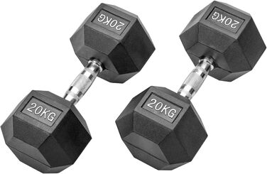 Гантелі шестигранні Studio 40 кг (2x20 кг), обгумовані, чорні
