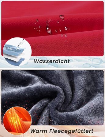 Зимова куртка Rdruko для жінок: водонепроникна, флісова, для сноуборду та гірських походів, яскраво-червона, розмір L