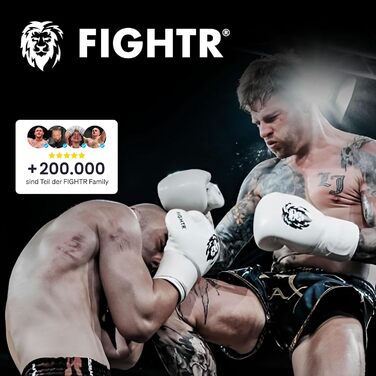 Боксерські рукавички FIGHTR® Pro з натуральної шкіри | Для чоловіків та жінок | Для боксу, ММА, муай-тай, кікбоксингу та єдиноборств | 10, 12, 14, 16 oz | З сумкою 14 oz All Black