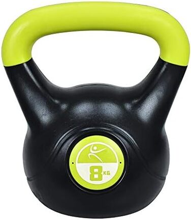 Гиря LIFEFIT 8 кг, вінілова, чорна для фітнесу