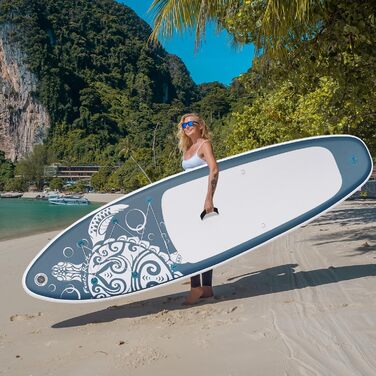 Надувний SUP-борд FEATH-R-LITE Stand Up Paddling Board: стабільний дизайн, преміум аксесуари (сірий)