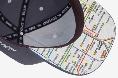 Кепка-снапбек Nebelkind Berlin Netzplan унісекс з прямим козирком, регульована, темно-сіра, OneSize — стильна бейсболка в стилі Streetwear