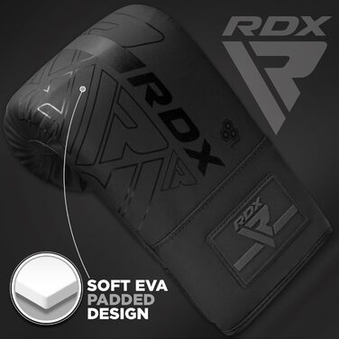 Боксерські рукавички RDX KARA для кікбоксингу та Муай Тай, штучна шкіра Maya Hide, чорні, для тренувань з боксерською грушею, спарингу, ММА та фітнесу