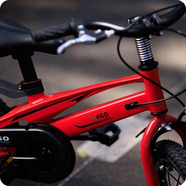 Дитячий велосипед 16 дюймів із бічними колесами, червоний