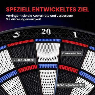 Електронна дартс-дошка для 1-8 гравців, РК-дисплей, 6 комплектів дротиків, різнокольорова