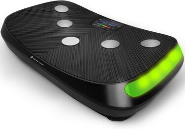 Платформа для вібрацій Sportstech 4D VP400 з LED, тренувальні стрічки та мотузки, для дому, до 120 кг, чорний