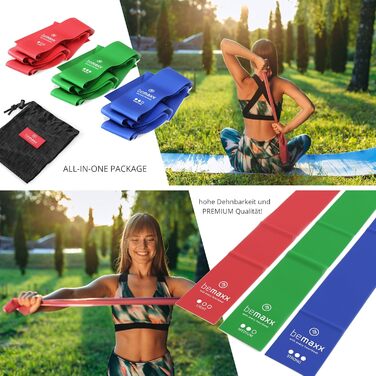 Набір фітнес-гумок 3 шт. - 2 м, гумки з опором + eBook | Гумки для фітнесу, йоги, силових тренувань