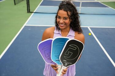 Gamma Rainmaker: Легка ракетка для піклболу з великою зоною удару, карбоновим покриттям з мікроперлин для обертання та контролю, регульованою вагою, 16 мм, 6 кольорів (чорний)