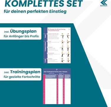 Хула-хуп кільце KIANA SPORTS® для дорослих, 1,2 кг - з сумкою та планом тренувань. Стабільний, з німецькою розробкою, для схуднення, фітнес-кільце з хвилями, блакитний