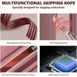 Стрибкове канат Flintronic з лічильником, регульований, з підшипниками та неслизькими ручками, інтелектуальний, з вагами для тренувань, фітнесу, боксу (#4 Orange)