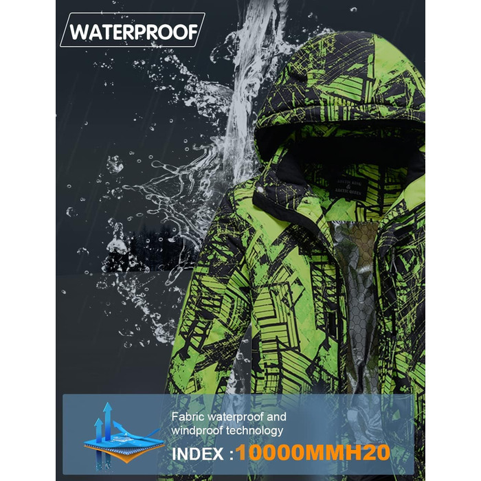 WOWULOVELY Зимовий комбінезон для чоловіків, водонепроникний, вітронепроникний, комплект куртки та штанів, ізольований, для сноуборду та катання на лижах, XXL, колір зелений