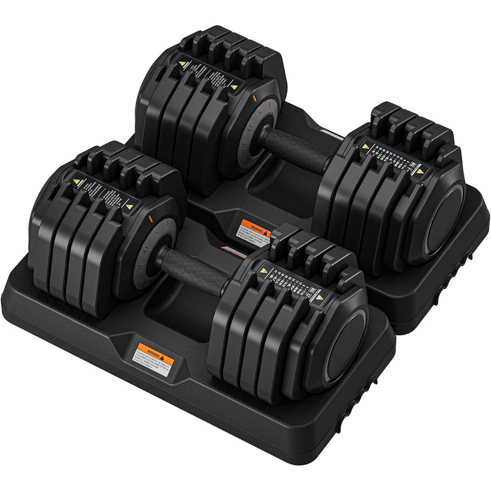 Набір гантелей Dripex: 11 кг, 24.5 кг, 41 кг. Регульовані диски, антиковзні ручки, підставка. Для фітнесу, окремо або пара. 41 кг x2 (10 рівнів налаштування)