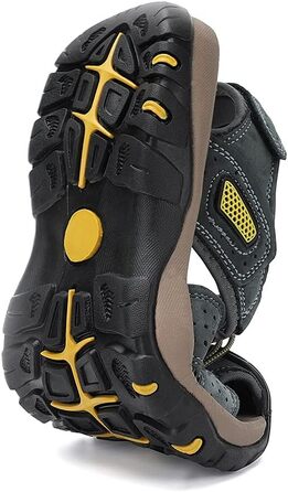 Чоловічі сандалі FLARUT для туризму та пляжу, шкіряні трекінгові, спортивні, сірі, 42 EU