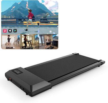Бігова доріжка MJWW Walking Pad для дому, макс. 136 кг, сумісна з носимими пристроями, міні-доріжка з керуванням через додаток і тренувальними курсами