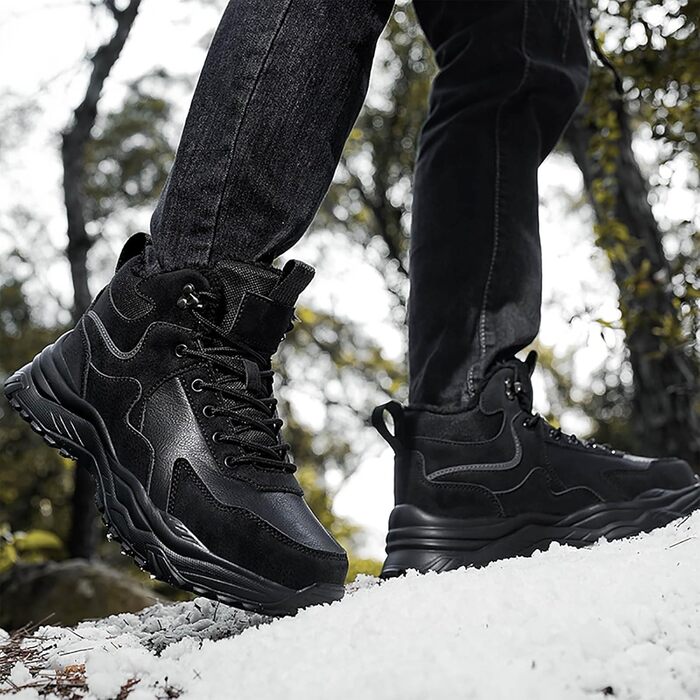 Чоловічі кросівки, зимові робочі черевики, водонепроникні, S1, жіночі трейлові кросівки, жіночі водонепроникні черевики, чоловічі трекінгові черевики, фітнес-кросівки (A3 Чорний, 41 EU)