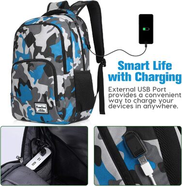 Рюкзак для ноутбука YAMTION 35L з USB-портом, водонепроникний, для чоловіків і жінок, для школи