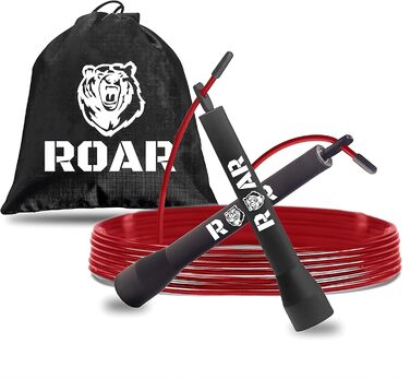 Стрибкове канат Roar® для фітнесу, боксу, кросфіту, з сумкою. Червоний