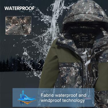 Чоловічий комплект для сноуборду та гірськолижного спорту: куртка та штани, водонепроникний, теплий, M Micai+Schwarz