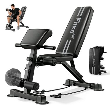 Багатофункціональна розкладна лава для гантелей 13 в 1, регульована фітнес-лава для дому, тренажер для вправ на прес та всього тіла, витримує до 400 кг