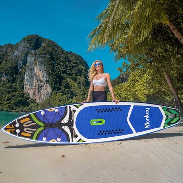 Надувна SUP-дошка FunWater Monkey для дорослих, повний комплект: весло, помпа, рюкзак, страхувальний шнур, водонепроникна сумка