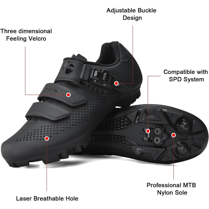 Чоловічі та жіночі велотуфлі для гірського велосипеда (MTB) з сумісними підошвами SPD, зелені (45 EU, чорні з 4 чорними клітами)