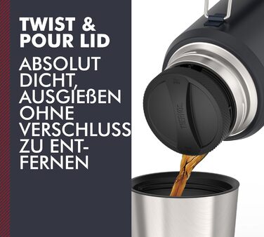 Термос Thermos Icon 1,2 л графітовий, ізольована пляшка з чашкою, тримає тепло/холод 24 години, BPA-free, для напоїв, зручна ручка, придатний для миття в посудомийці