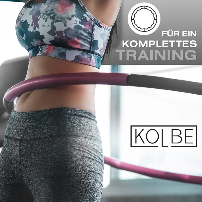 KOLBE Фітнес хулахуп для дорослих 0,75-1 кг з скакалкою, розбірний обруч для схуднення, 6-8 сегментів