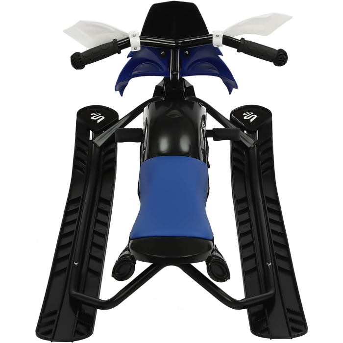 Дитячий/дорослий санчата з гальмами, автоматичним тросом, кермом та амортизаторами, вантажопідйомність 80 кг, санчата-санки Skibob (Blua)