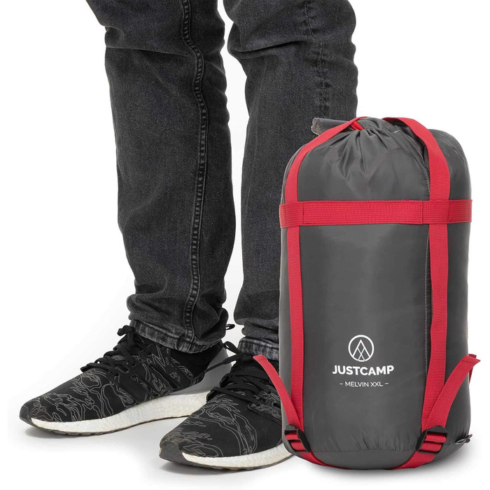 Сплячий мішок Justcamp Melvin XXL 4 сезони для дорослих, сірий