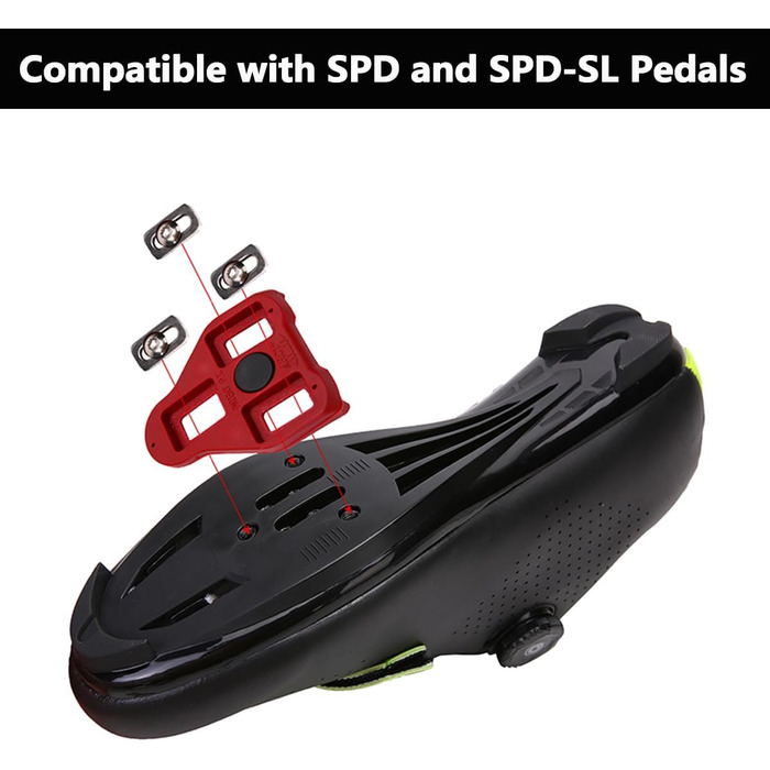 Велосипедні шкарпетки FANSU для чоловіків та жінок, шосейні велотуфлі з Delta-cleats, сумісні з педалями Look SPD-SL Delta Lock, сумісні з Peloton, чорні, 43 EU