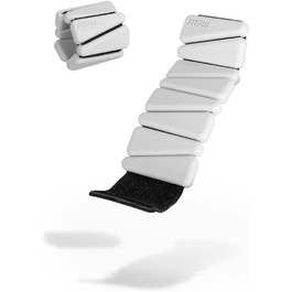 Браслети-ваги Fitfiu Fitness Rectangular Wrist - Набір 2 шт по 0,5 кг, біле м'яке силікон, для зап'ястя та щиколотки