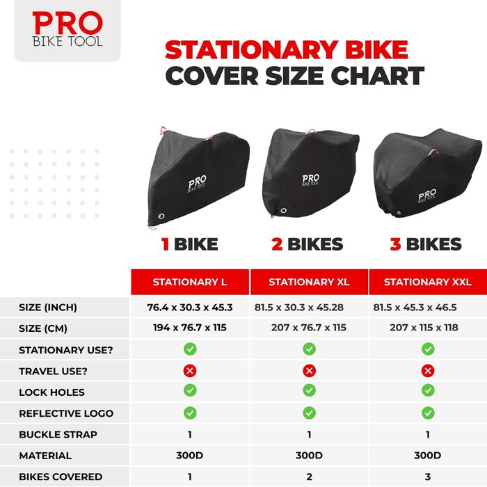 Покриття для велосипеда Outdoor велике – міцний матеріал Ripstop, водонепроникний, захист від УФ-променів для всіх погодних умов. Підходить для гірських, 29er, шосейних, круїзерів та гібридних велосипедів