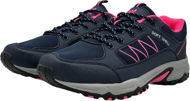 Туфлі для трекінгу та трейлраннінгу Softshell для жінок та чоловіків, 39 EU, темно-синій та фуксія