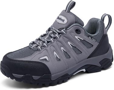 Туфлі для хайкінгу SHULOOK для жінок, водонепроникні, легкі, трекінгові, з антиковзким покриттям, для активного відпочинку, кемпінгу, риболовлі (41.5 EU, чорний/сірий)
