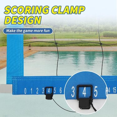 Волейбольне сітка для басейну з фіксатором, регульована довжина 4,6-7,9 м, універсальна, захист від УФ, водонепроникна та довговічна