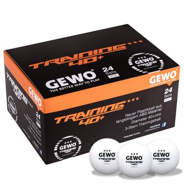 Набір тенісних м'ячів GEWO для тренувань 40+ - 24 шт. (ABS пластик, 3 зірки)