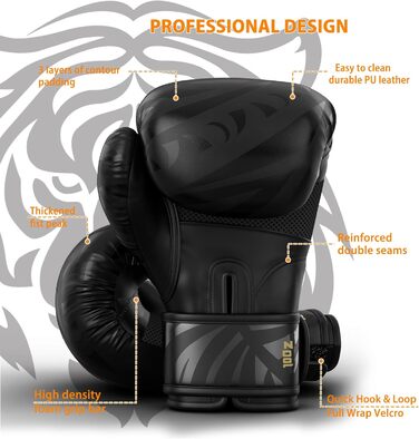 Боксерські рукавички Dripex з PU шкіри, 8-16 oz, для боксу, ММА, муай-тай, кікбоксингу (чоловічі, жіночі, підліткові)