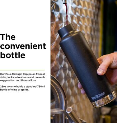 Пляшка для води Klean Kanteen Classic 739 мл, чорна, метал, для чоловіків