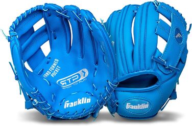 Рукавичка для бейсболу Franklin Sports RTP Kinder Teeball (24,1 см, права рука, королівський синій) + м'яч - дитячий набір для ті-болу для хлопчиків та дівчаток