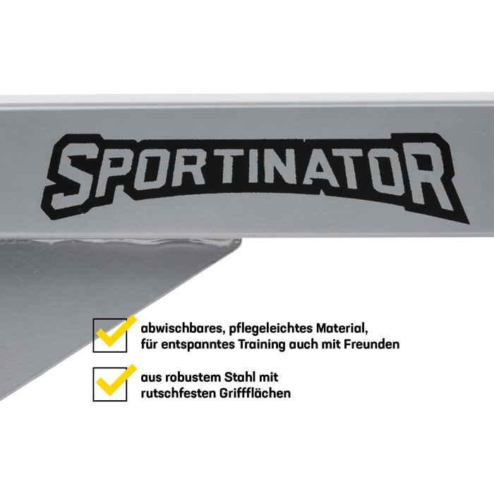 Турнік SPORTINATOR для дому, настінний, сірий, з аксесуарами, з нержавіючої сталі, до 150 кг, універсальний, для силових вправ
