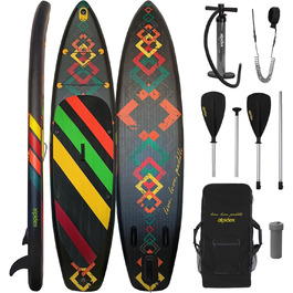 Надувна SUP-дошка ALPIDEX 320x76x15 см, до 200 кг, комплект: весло, плавники, насос, ремінець, рюкзак, ремкомплект, легка та міцна