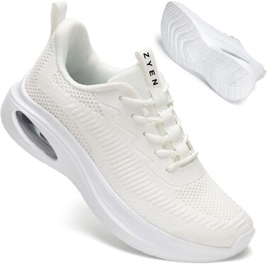 Жіночі кросівки ZYEN для широкої стопи, спортивні, дихаючі, легкі та зручні, для занять у спортзалі, білого кольору, розмір 36 EU