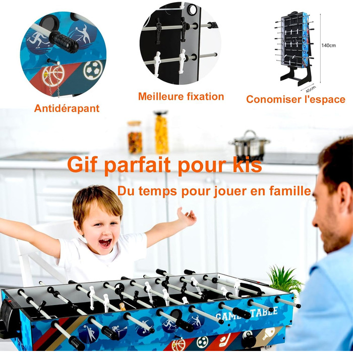 Набір багатофункціонального ігрового столу HLC 5 в 1: більярд, теніс, футбол, хокей, баскетбол. Інтерактивний набір для дітей, ідеальний подарунок на свята.