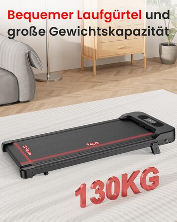 Бігова доріжка Walking Pad для дому HomeFitnessCode: електричний біговий килимок з нахилом, 1-8 км/год, чорний