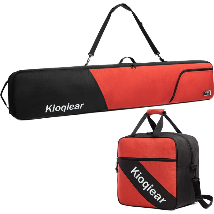 Сумка для сноуборду та черевиків Kioqiear з підкладкою, до 165 см та 43 розмір, комплект з 2 сумок
