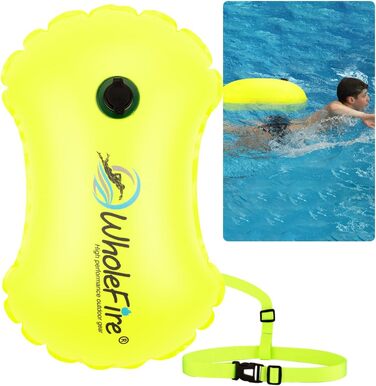 Надувна плавуча шийка WholeFire 20L, водонепроникний мішок для речей, яскраво-жовта для водних видів спорту, плавання, каякінгу та снорклінгу