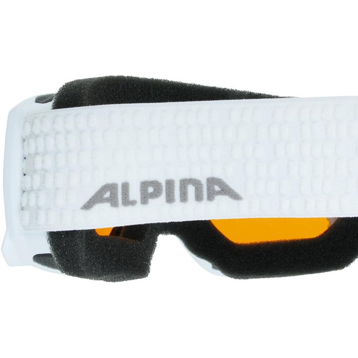 Дитяча лижна маска Alpina Scarabeo JR, антифог, ударостійка, OTG, 100% UV-захист, універсальний розмір, біла